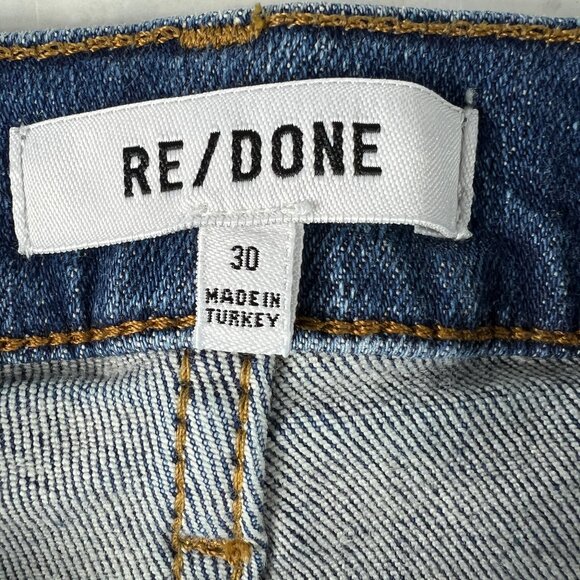 Re/Done Jeans Womens 31x31* 90s High Rise Loose Straight Jetty Blue Denim Tag 30 - Picture 7 of 16